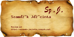 Szamák Jácinta névjegykártya